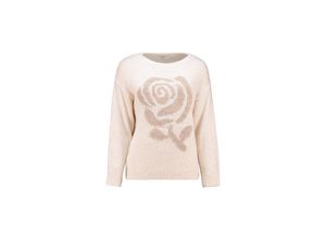 4068696209691 - Strickpullover Pullover Em44ma lbeige Motivprint Beige - Gr S M