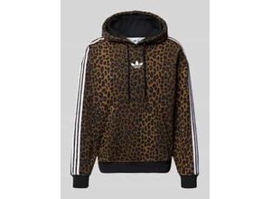 4068808672894 - Hoodie mit Label-Stitching und Känguru-Tasche