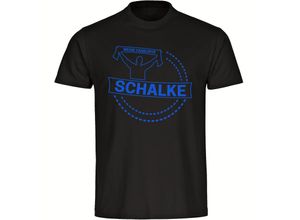 4068859000967 - multifanshop Herren T-Shirt - Schalke - Meine Fankurve - Druck blau - Männer