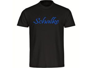 4068859001544 - multifanshop® Herren T-Shirt - Schalke - Schriftzug - Druck blau