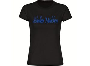 4068859002503 - multifanshop Damen T-Shirt - Schalke - Schalker Mädchen - Druck blau - Frauen