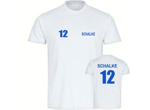 4068859003128 - multifanshop Kinder T-Shirt - Schalke - Trikot Nummer 12 - Druck blau - Kind