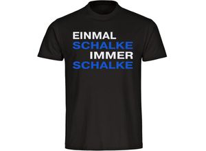 4068859003685 - multifanshop Kinder T-Shirt - Schalke - Einmal Immer - Druck blau - Kind