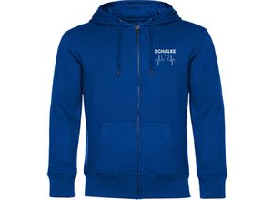 4068859005764 - multifanshop® Kapuzen Sweatshirt Jacke - Schalke - Herzschlag - Druck weiß