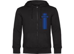 4068859005856 - multifanshop Kapuzen Sweatshirt Jacke - Schalke - Streifen - Druck blau - Sweat 4068859005856 - multifanshop Kapuzen Sweatshirt Jacke - Schalke - Streifen - Druck blau - Sweat