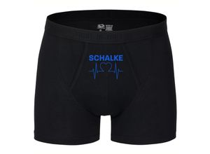 4068859005993 - multifanshop® Herren Boxer Short - Schalke - Herzschlag - Druck blau