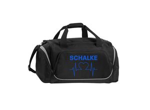 4068859006471 - multifanshop® Sporttasche - Schalke - Herzschlag - Druck blau