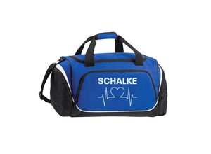 4068859006488 - multifanshop Sporttasche - Schalke - Herzschlag - Druck weiß - Tasche