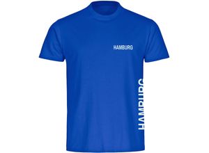 4068859006778 - multifanshop Herren T-Shirt - Hamburg - Brust & Seite - Druck weiß - Männer