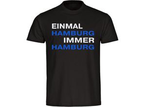 4068859007539 - multifanshop Herren T-Shirt - Hamburg - Einmal Immer - Druck blau - Männer