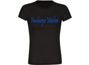 4068859008925 - multifanshop® Damen T-Shirt - Hamburg - Hamburger Mädchen - Druck blau