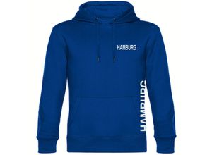 4068859011420 - multifanshop Kapuzen Sweatshirt - Hamburg - Brust & Seite - Druck weiß - Hoodie