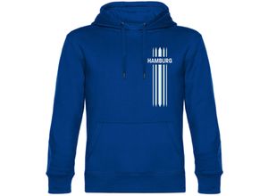 4068859011673 - multifanshop Kapuzen Sweatshirt - Hamburg - Streifen - Druck weiß - Hoodie