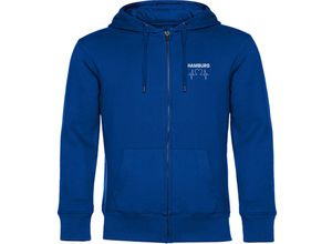 4068859012021 - multifanshop® Kapuzen Sweatshirt Jacke - Hamburg - Herzschlag - Druck weiß