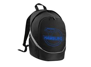 4068859012694 - multifanshop Rucksack - Hamburg - Meine Fankurve - Druck blau - Tasche