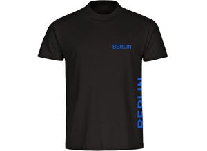 4068859012960 - multifanshop® Herren T-Shirt - Berlin blau - Brust & Seite - Druck blau