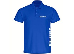 4068859014858 - multifanshop Poloshirt - Bielefeld - Brust & Seite - Druck weiß - Polo