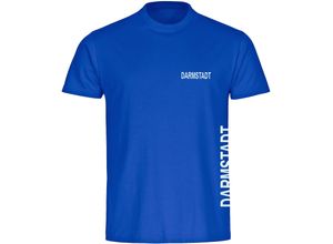 4068859016760 - multifanshop Herren T-Shirt - Darmstadt - Brust & Seite - Druck weiß - Männer