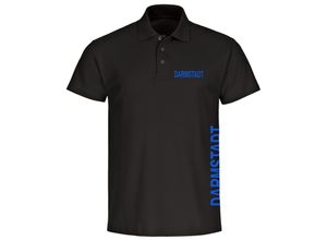 4068859017231 - multifanshop Poloshirt - Darmstadt - Brust & Seite - Druck blau - Polo