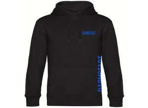 4068859017460 - multifanshop Kapuzen Sweatshirt - Darmstadt - Brust & Seite - Druck blau - Hoodie