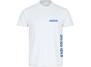 4068859020392 - multifanshop® Herren T-Shirt - Karlsruhe - Brust & Seite - Druck blau