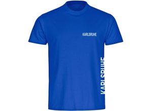 4068859020477 - multifanshop® Herren T-Shirt - Karlsruhe - Brust & Seite - Druck weiß