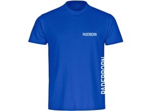 4068859022907 - multifanshop Herren T-Shirt - Paderborn - Brust & Seite - Druck weiß - Männer 4068859022907 - multifanshop Herren T-Shirt - Paderborn - Brust & Seite - Druck weiß - Männer