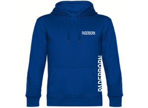 4068859023706 - multifanshop Kapuzen Sweatshirt - Paderborn - Brust & Seite - Druck weiß - Hoodie