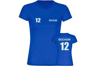 4068859025854 - multifanshop® Damen T-Shirt - Bochum - Trikot Nummer 12 - Druck weiß