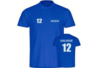 4068859028626 - multifanshop Herren T-Shirt - Karlsruhe - Trikot Nummer 12 - Druck weiß - Männer