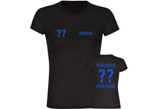 4068859028701 - multifanshop Damen T-Shirt - Karlsruhe - Trikot Nummer 12 - Druck blau - Frauen