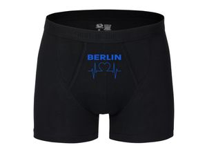 4068859032647 - multifanshop® Herren Boxer Short - Berlin blau - Herzschlag - Druck blau