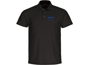 4068859033316 - multifanshop® Poloshirt - Bielefeld - Herzschlag - Druck blau