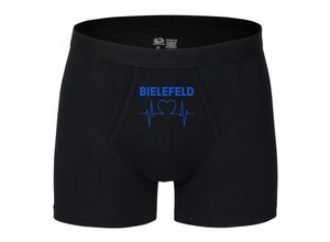 4068859033767 - multifanshop® Herren Boxer Short - Bielefeld - Herzschlag - Druck blau