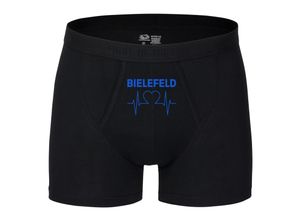 4068859033781 - multifanshop® Herren Boxer Short - Bielefeld - Herzschlag - Druck blau