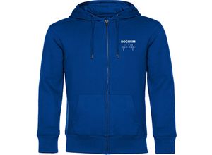 4068859034825 - multifanshop® Kapuzen Sweatshirt Jacke - Bochum - Herzschlag - Druck weiß