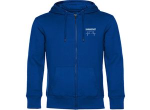 4068859035990 - multifanshop Kapuzen Sweatshirt Jacke - Darmstadt - Herzschlag - Druck weiß - Sweat