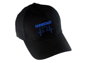 4068859036072 - multifanshop® Baseballcap - Darmstadt - Herzschlag - Druck blau