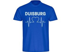 4068859036669 - multifanshop® Kinder T-Shirt - Duisburg - Herzschlag - Druck weiß