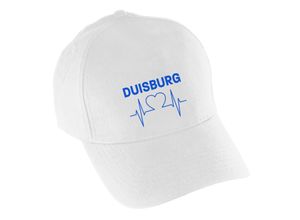 4068859037222 - multifanshop® Baseballcap - Duisburg - Herzschlag - Druck blau