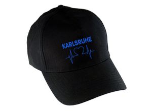 4068859039493 - multifanshop® Baseballcap - Karlsruhe - Herzschlag - Druck blau