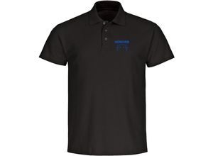 4068859040109 - multifanshop® Poloshirt - München blau - Herzschlag - Druck blau