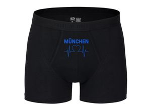 4068859040604 - multifanshop® Herren Boxer Short - München blau - Herzschlag - Druck blau