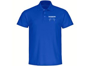 4068859041311 - multifanshop Poloshirt - Paderborn - Herzschlag - Druck weiß - Polo