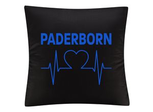 4068859041915 - multifanshop® Kissenbezug - Paderborn - Herzschlag - Druck blau