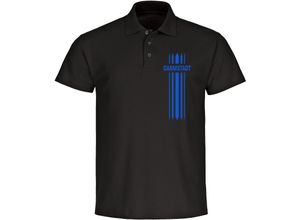 4068859045111 - multifanshop® Poloshirt - Darmstadt - Streifen - Druck blau