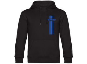 4068859045371 - multifanshop Kapuzen Sweatshirt - Darmstadt - Streifen - Druck blau - Hoodie