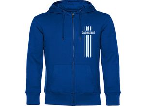 4068859045500 - multifanshop® Kapuzen Sweatshirt Jacke - Darmstadt - Streifen - Druck weiß