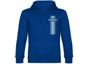 4068859048112 - multifanshop Kapuzen Sweatshirt - Karlsruhe - Streifen - Druck weiß - Hoodie