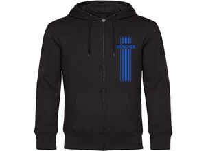 4068859049058 - multifanshop Kapuzen Sweatshirt Jacke - München blau - Streifen - Druck blau - Sweat 4068859049058 - multifanshop Kapuzen Sweatshirt Jacke - München blau - Streifen - Druck blau - Sweat
